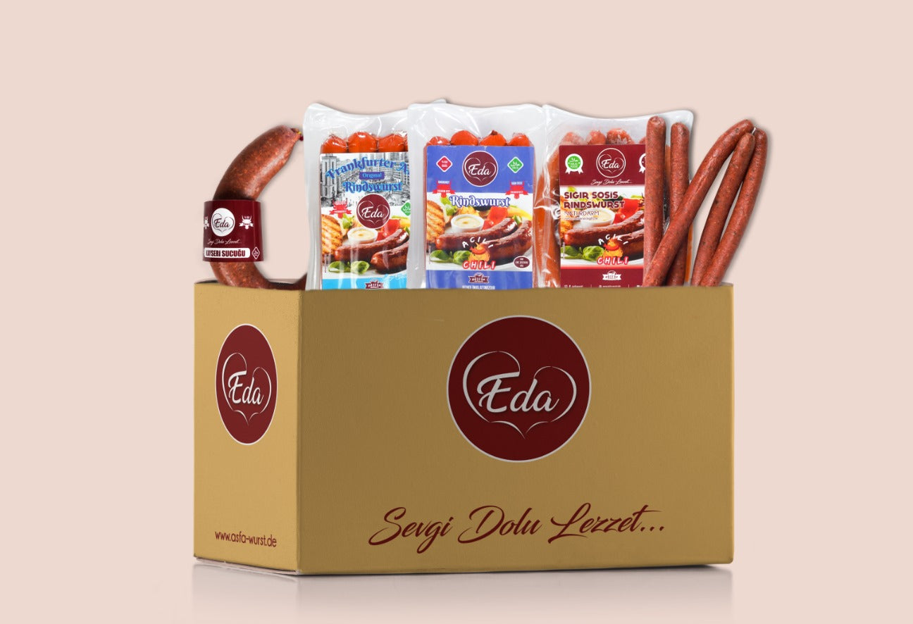
Premium Halal Wurst von Eda in Geschenkbox – Qualität & Geschmack vereint

