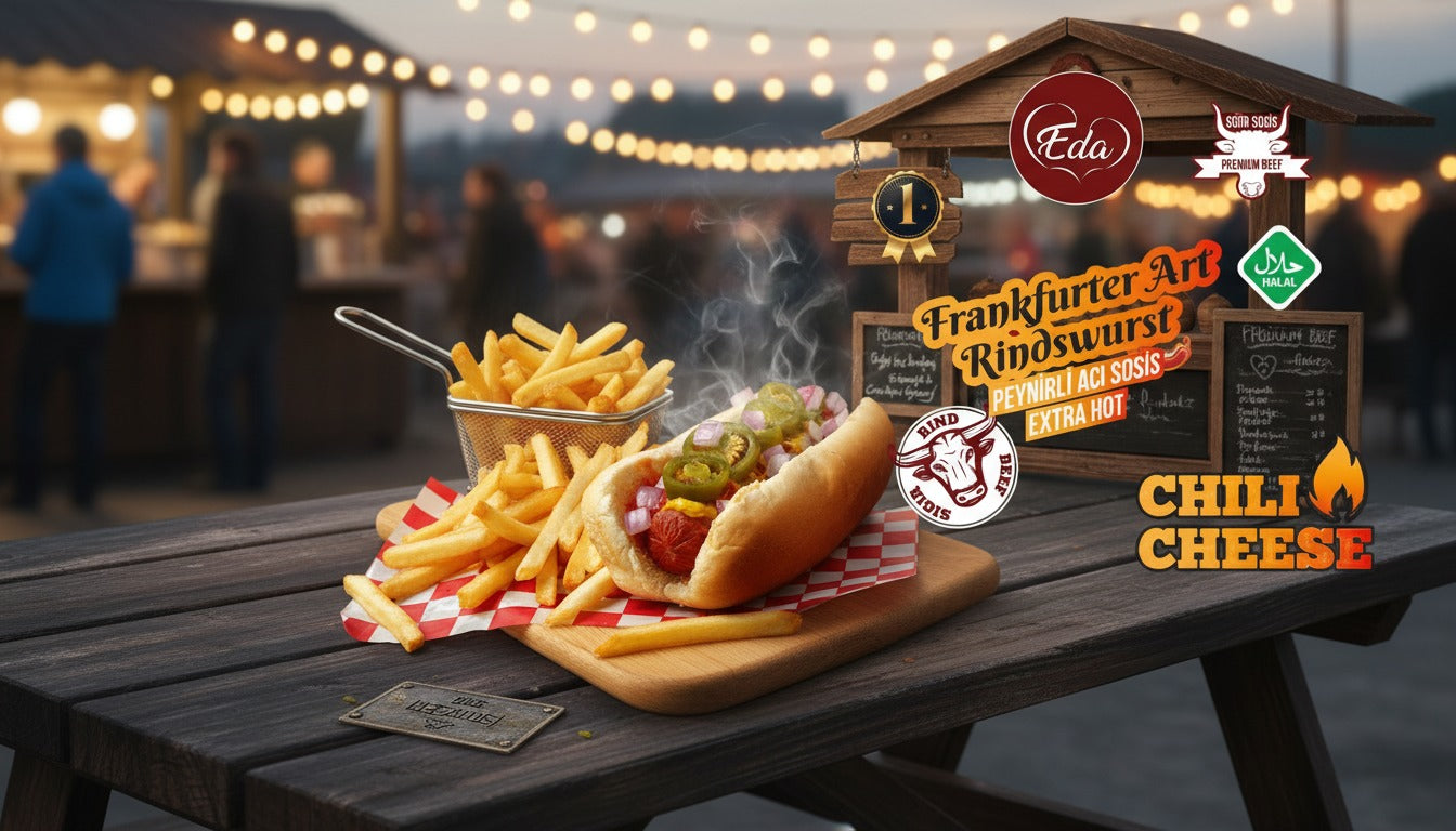 Rindswurst mit Käsefüllung und Jalapeños im Anschnitt