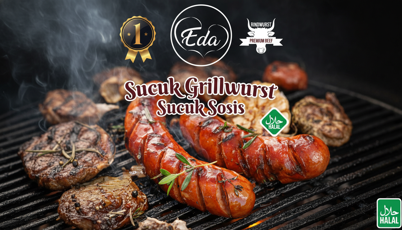 Luftgetrocknete Rindsucuk im Ring mit sichtbarer Fleischstruktur