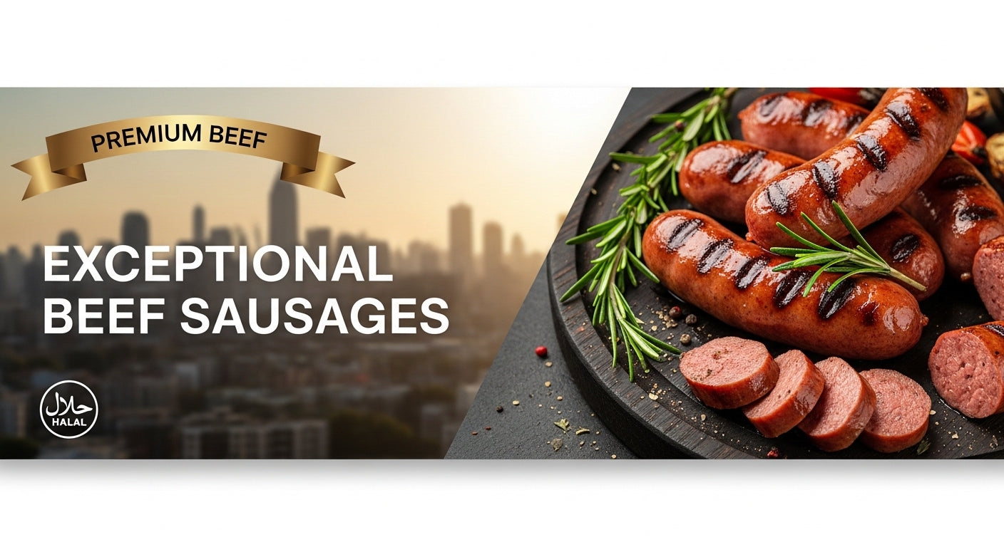 Rindswurst in Frankfurter Art mit feiner Textur im Anschnitt