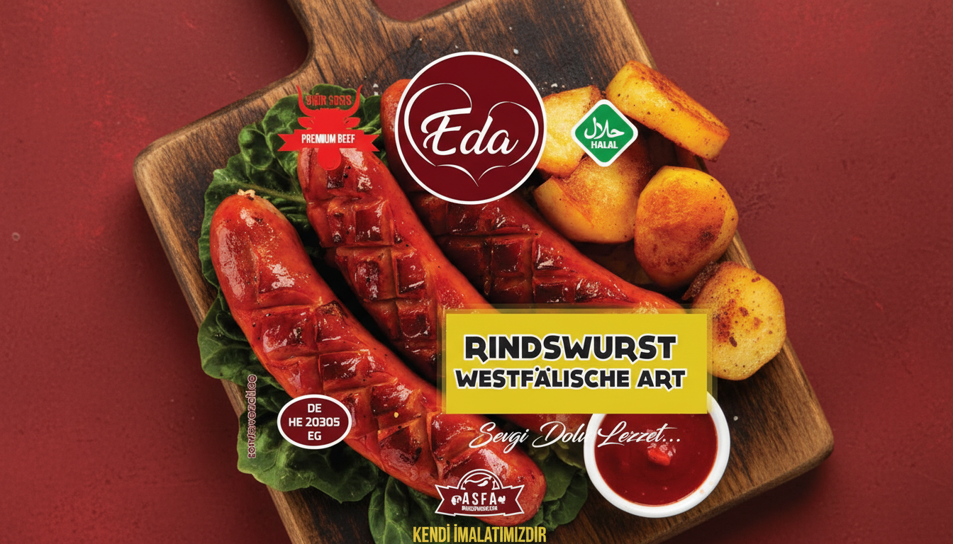 Westfälische Rindswurst mit dunkler Räucherfarbe