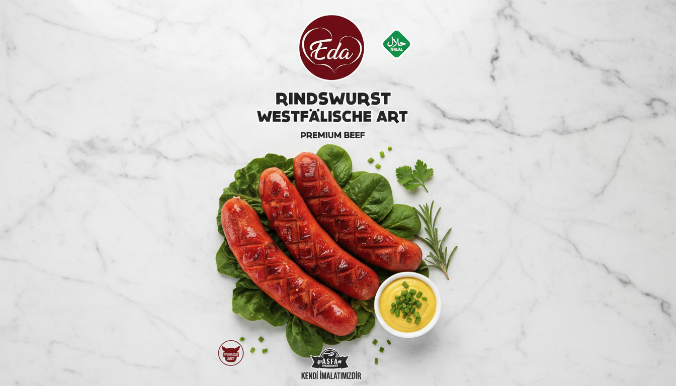 Westfälische Rindswurst aus Rindfleisch mit traditioneller Räucherung